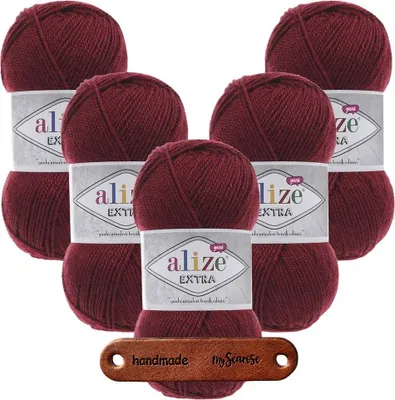 Produktbild von 5 x ALIZE Extra 57 Bordeaux mit Label