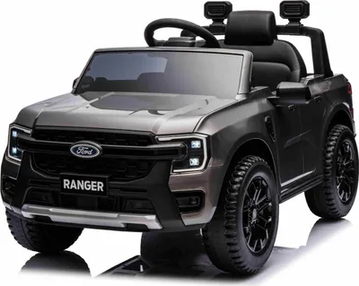 Produktbild von Elektro-Kinderauto FORD Ranger 12V, grau, Ledersitz, 2,4-GHz-Fernbedienung, Bluetooth-/USB-Eingang, Federung, 12-V-Batterie, Kunststoffräder, 2 x 30-W-Motoren, ORIGINAL-Lizenz