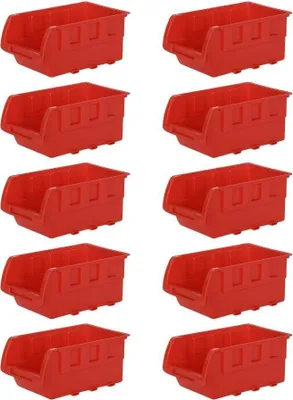 Produktbild von SuperSparSet 10x Sichtlagerbox aus Kunststoff | Rot | BxHxT 6x8x11,5cm | Sortimentskasten, Sortimentsbox