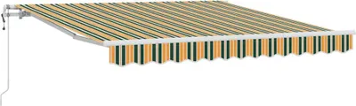 Produktbild von vidaXL Ausziehbare Markise Grün und Gelb 350 x 250 cm