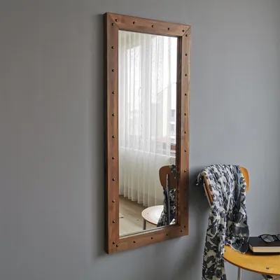 Produktbild von Skye Decor, Z50110CV- Z50110CVNOS, Nussbaumfarbe, Wandspiegel, 110x50x3 cm, 100% Kiefer Massivholz