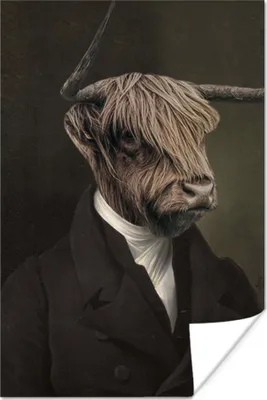Produktbild von MuchoWow® Poster Alte Meister - Schottische Hochlandrind - Tiere 80x120 cm - Papierdruck
