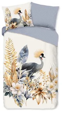 Obrázok produktu pre Dobré ráno, obliečka na prikrývku "Kvety a vtáky" - viacúčelová - (140x200/220 cm) - bavlna