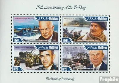 Produktbild von Briefmarken Malediven 2015 Mi 5540-5543 Kleinbogen (kompl. Ausg.) postfrisch Die Schlacht in der Normandie