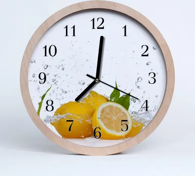 Produktbild von Holzuhr 30fi cm wanduhr - Zitronen-Frucht