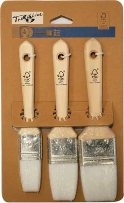 Produktbild von TrendLine Acryl Pinsel-Set 3-teilig 30 mm, 40 mm, 50 mm hell