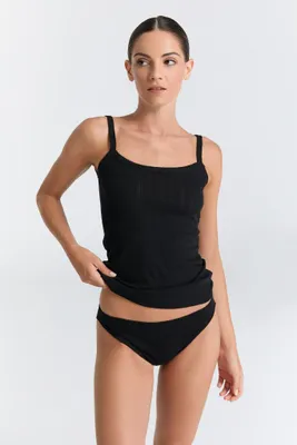 Produktbild von Baumwolle Jacquard Top mit klassischem Schnitt und umhäkeltem Ausschnitt