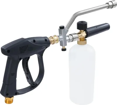 Produktbild von Hochdruckreiniger Spritzpistole - Schaumka Autowäsche - 6,35 mm Schnellkupplung - 5 Düsen - 1 L Behälter - 300 bar - Einstellbarer Schaum - Schwarz