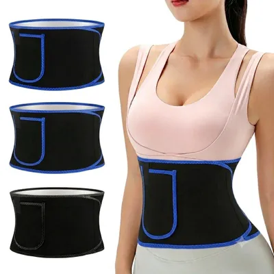 Produktbild von Waist Trimmer Gürtel Unisex mit Rückenstütze und Handytasche, Fitness Schweißgürtel für Training und Sport