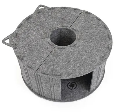 Produktbild von Filz-Katzenhöhle Rondell · grau · 60 x 60 x 29 cm · Tunnel-Höhle aus formfestem Filz