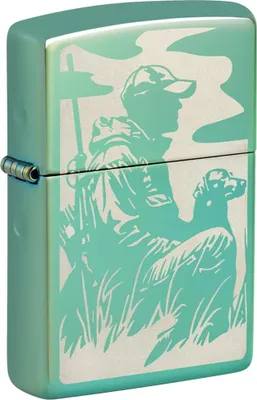 Produktbild von Zippo Feuerzeug Jäger 60007663 High Polish Green Metallgehäuse mit Gravur