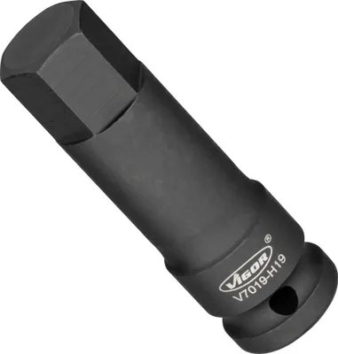 Produktbild von Vigor V7019-H19, Steckschlüsselbuchse, Schwarz, 1 Kopf/Köpfe, 1/2", Metrisch, 19 mm