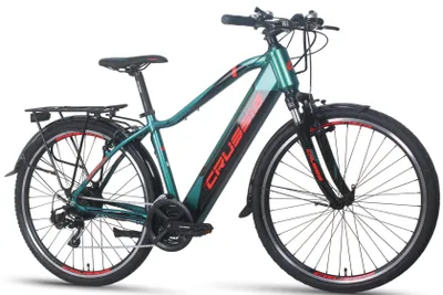 Produktbild von 28 Zoll E-bike Trekking Elektrofahrrad Modell e-Gordo 1.8-S 2023 Pedelec CRUSSIS 17,5Ah 630Wh Rahmenhöhe 18" (45,7 cm) Grün/Rot