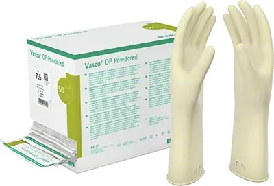 Produktbild von B.Braun Vasco OP powdered OP-Handschuhe Latex, steril Gr. 8 50 Paar