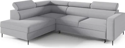Produktbild von Modernes Ecksofa VENA Couch mit Schlaffunktion und Bettkasten, L-form - linke Seite, Farbe: Grau (Neve 83)