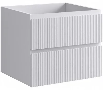 Zdjęcie produktu dla CERANO – Szafka łazienkowa pod umywalkę Carole – biała matowa z ryflowaniem – 59 x 48 x 45 cm