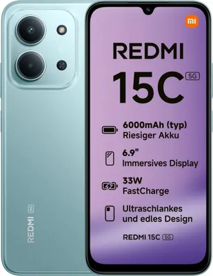 Xiaomi Redmi 15C 5G 256GB 4GB RAM Dual Mint Grün EU