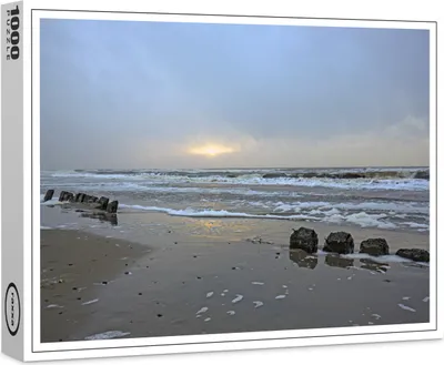 Produktbild von raxxa Premium-Puzzle "Abendstimmung an der Nordseeküste in Dänemark", 1000 Teile
