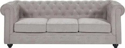 Produktbild von Graues 3-Sitzer-Sofa mit Stoff CHESTERFIELD