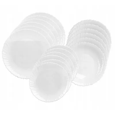 Produktbild von Tafelservice 18tlg. für 6 Personen – Weiß Glas Geschirrset AGNES Elegant