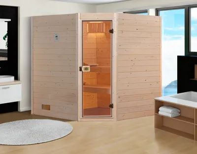 Produktbild von weka Massivholzsauna 38 mm VALIDA Eck 2 GT x B x T x H  x 189 x 189 x 204