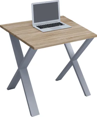 Produktbild von VCM Holz Schreibtisch | H. 76 x B. 80 x T. 80 cm | Computertisch schlicht | Füße aus hochwertigem Metall | Arbeitstisch | Büromöbel - Lona X