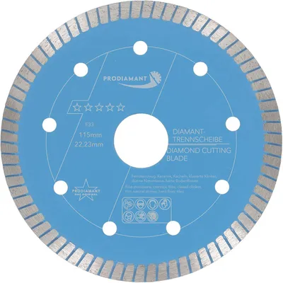 Productafbeelding van PRODIAMANT Diamantzaagschijf 115mm, geschikt voor tegels en natuursteen, type F33