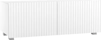Produktbild von RAVIO TV Schrank Kolder 100 cm Kompakter RTV Schrank mit geriffelte Fronten hängend oder stehend TV-Lowboard (Weiß)