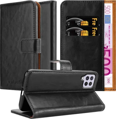 Produktbild von Cadorabo Hülle für Samsung Galaxy A22 4G / M22 / M32 4G Schutzhülle in Schwarz Handyhülle Book Tasche Case Etui Luxury