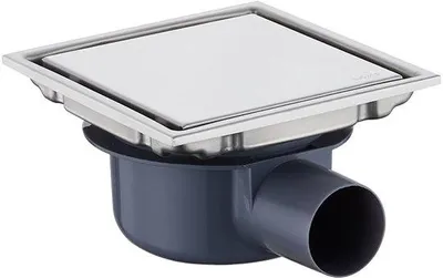 Immagine prodotto di Scarico per doccia Unyqoos® 15x15 cm – acciaio inossidabile spazzolato 304 e ABS, adatto per l'integrazione con piastrelle, doppia filtrazione dei capelli, attacco da 50 a 75 mm, per doccia e bagno