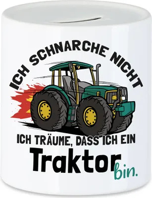 Produktbild von Ich Schnarche Nicht Sondern Träume Dass Ich Traktor Bin Spardose Lustig Geschenk Für Schnarcher