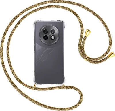 Produktbild von Handykette Backcover-Schutzhülle mit Band (Metall goldfarben) für Realme 13 Plus 5G - braun+beige