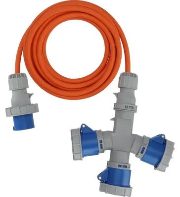 Produktbild von Brennenstuhl 1167670205, 5 m, Draußen, CEE, CEE, IP67, Orange, Blau, Grau