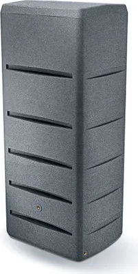 Produktbild von XXL Wassertonne Tower Stone mit Wasserhahn und Füllautomat. Tolle Stein Optik in Dunkelgrau, 720 Liter Nutzungsvolumen.