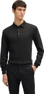 Produktbild von BOSS Polo Regular Fit Schwarz Baumwolle Pado
