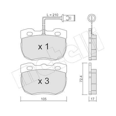 Produktbild von METELLI Bremsbeläge Satz Vorne Bremsklötze für LAND ROVER Range Rover I 22-0177-0