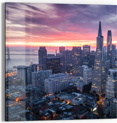 Produktbild von DEQORI Glasbild Echtglas 30x30 cm 'Blick auf San Francisco' Wandbild Bild modern Deko