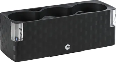 Produktbild von Dehner Blumenkasten Mona für 3 Pflanzen, mit Bewässerungssystem, 40 x 14 cm, Kunststoff, dunkelgrau