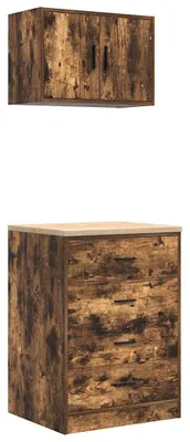 Immagine prodotto di vidaXL Armadi da garage 2 pz. Materiale a base di legno di quercia affumicata