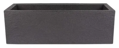 Produktbild von Famanu Pflanzenkübel 80 x 30 cm, Granitsteinlook in Anthrazit - XXL Pflanzgefäß für Terrasse und Balkon