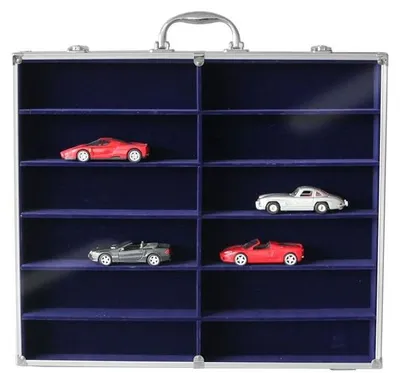 Produktbild von Sammelvitrine Maxi aus Aluminium abschließbar 12 Fächer 440x510x75 mm