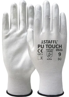 Produktbild von STAFFL Arbeitshandschuh PolyurethanTouch Schutzhandschuh weiß Größe 10 | 12 Paar