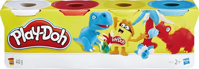 Produktbild von Play-Doh 4er Pack Grundfarben blau, gelb, rot, weiß