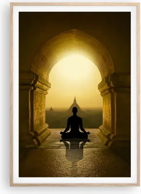 Produktbild von Gerahmtes Poster - Rahmen in heller Eiche - Meditation Tempel Schatten - 70x100 cm - Wand Bild - Wanddeko - Wandbilder - Kunstposter - Wandposter - Bilderrahmen - Bilder - P2NPA70x100-4474