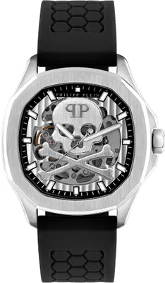 Produktbild von Philipp Plein PWRAA0123 $KELETON $PECTRE Automatik silber schwarz Herren Uhr NEU