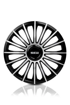 Produktbild von 15" Zoll Radkappen Schwarz Silber Radzierblenden Radblenden SPC1593BKSV SPARCO