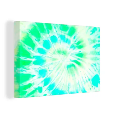 Produktbild von OneMillionCanvasses® - Leinwandbilder - 150x100 cm, Krawattenfärbung - Grün - Farbe, Wandbilder Kunstdruck Wanddekoration