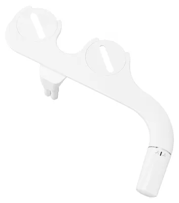 Schlankes Bidet mit zwei Düsen, 3/8 Kupfer-T-Stück, Weiß