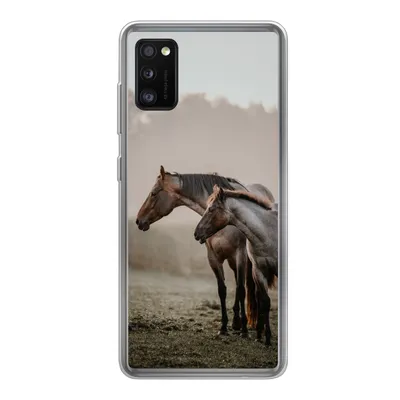 Produktbild von MuchoWow® Handyhülle Schutzhülle Hülle für Samsung Galaxy A41 Pferde - Nebel - Wiese Silikon Softcase Handy Hülle - Mobiltelefon