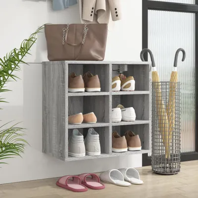 Image de The Living Store Schuhregal Grau Sonoma 52,5x30x50 cm